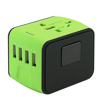 International Multi-Function Socket with 4 USB Ports