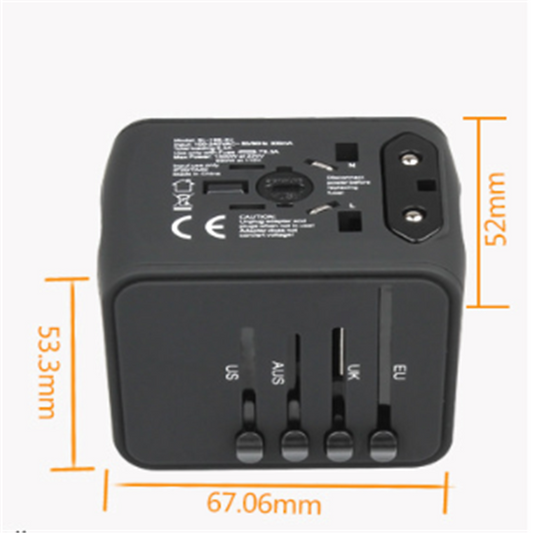 International Multi-Function Socket with 4 USB Ports