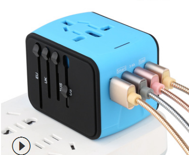 International Multi-Function Socket with 4 USB Ports